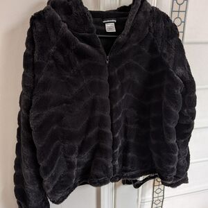 Black Faux Fur Hoodie